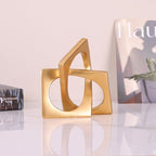 Modern Geometric Sculpture Gold Knot Statue Decor, Home Gold Bookcase Centerpiece jax Decorative, Geometric Tabletop Sculpture and Figurines, For Golden Home Decor Accent, Cube Decorative Ornaments - Image 5