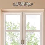 Wesiti Metal Flower Wall Art Decor Vintage Wrought Scroll, White - Image 5