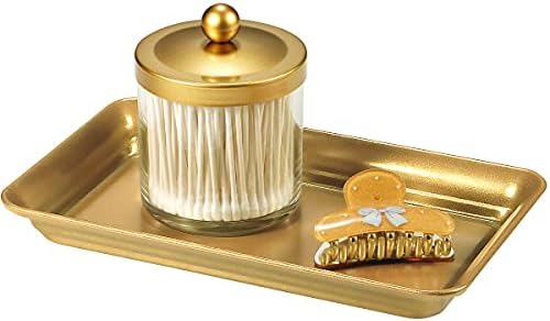 SheeChung Metal Vanity Tray, Bathroom Counter Storage Tray, Gold 4 Pack - Image 3