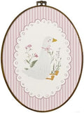 dvhdajed Goose Oval Wall Art Decor, Goose Nursery Room Decor,Cute Gooses Framed Canvas Art,Pink Coquette Girl Nursery Wall Hanging Decoration for Bedroom Living Room Bathroom Nursery,8.7x11.3 In by dvhdajed