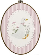 dvhdajed Goose Oval Wall Art Decor, Goose Nursery Room Decor,Cute Gooses Framed Canvas Art,Pink Coquette Girl Nursery Wall Hanging Decoration for Bedroom Living Room Bathroom Nursery,8.7x11.3 In by dvhdajed