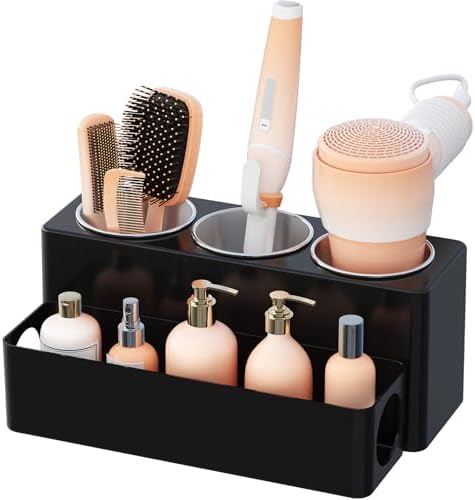 Lifewit Hair Tool Organizer Dryer Holder Countertop with 3 Cups, Black by Lifewit