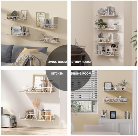Floating Shelves Set of 4, Wood Wall Shelf, Farmhouse Shelf for Bedroom - Image 6