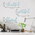 3 Pieces Thankful Grateful Blessed Letter Sign Metal Wall Decor - Image 6