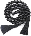 RAMIRABI Wood Beads Garland with Tassels, 39in Black Beads Home Decor by RAMIRABI