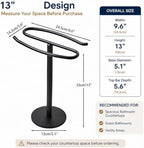 Matte Black Hand Towel Holder Stand,13 Inch Tall Free-Standing Towel Rack, SUS304 Stainless Steel Towel Bar Rack Stand, Tower Bar for Bathroom Kitchen Vanity Countertop… - Image 2