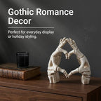 Skeleton Heart Hands Decor Gothic Statues Halloween Decor, White - Image 5