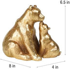 Guichifun Kissing Bear Statues Gold Mother and Baby Resin Figurines - Image 5
