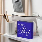 Funny Bathroom Decor Blue Wood Box Sign, Humorous Farmhouse Toilet Sign with Quote, Restroom Shelf Decor for Guest Bath, Tabletop Countertop - Image 3