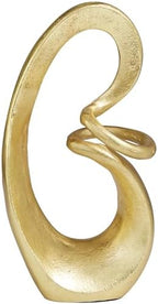 Deco 79 Aluminum Metal Abstract Decorative Sculpture Swirl Home Decor Statue, Accent Figurine 7" x 4" x 13", Gold by Unknown