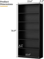 Shintenchi Bookshelf, 6-Tier Open Bookcase and Bookshelves, 6 Shelf Display - Image 3
