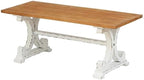 LuxenHome 45" Farmhouse Entry Table, Rustic Bench, Distressed White Coffee Table - Image 4