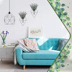 Jexine 2 Pcs Hanging Artificial Planters Wall Decor, Chrome, Eucalyptus - Image 5