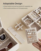 SONGMICS 2-Layer Jewelry Box with Handle, Removable Tray, Floating Effect - Image 5