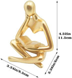 Jinkoozz Gold Reading Women Statue, Thinker Sculptures, Abstract Art Ornament, Modern Aesthetic Figurine Decoration, Suitable for Home Living Room Bedroom Office Shelf Table Desk Bookshelf Decor - Image 7