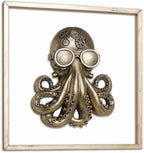JJALIGHTS Exquisite Resin Animal Head Wall Sculpture (Gift Metal Frame) - octo Imitation Copper Vintage Decor for Living Room, Bedroom & Office | Decorative Wall Hanging Art (Octopus) by JJALIGHTS
