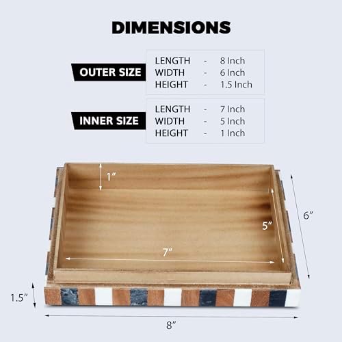 Handicrafts Home White Photo Keepsake Memory Wooden Box with Lid,6x8x1.5 In - Image 2