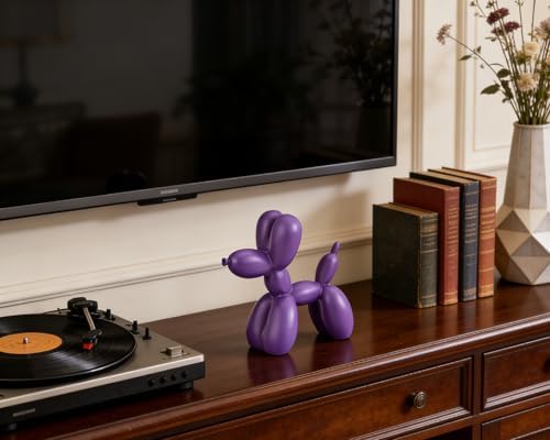 4 Inch Matte Purple Balloon Dog Sculpture - Image 3