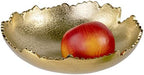 Red Co. 8.75” Gold Moon Decorative, Asymmetrical Torn, Hammered Metal Centerpiece Bowl with Sculpted Edges - Image 4