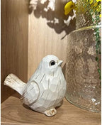 NEW White Modern Farmhouse Bird Figurine, Bird Statue Sculpture - Carved Rustic Distressed Animal Bird Ornaments - Home Decor Accents Collectible Bird Figurine | Spring - Image 6