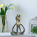 Resin Couple Modern Sculptures Home Decor Romantic Gift for Weddings Valentine's Day and Anniversaries Decoration Figurine for Girlfriend, Bridal Shower, Engagement (Bronze) - Image 2