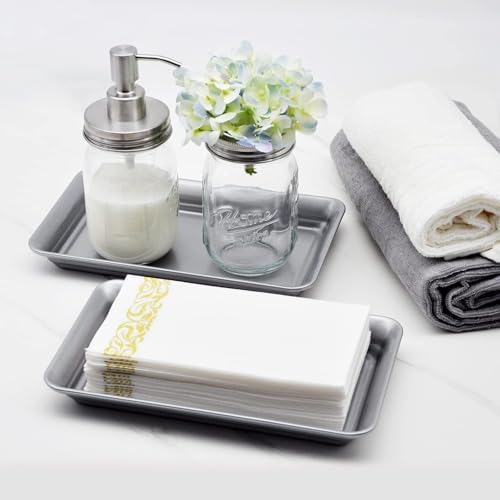 SheeChung Metal Vanity Tray, Bathroom Counter Storage Tray, Gray - Image 4