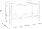 Picket House Furnishings Evie Wood Frame & Marble Top Console Table-White/Black - Image 3