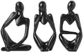 BrownLove 3pcs Decor Blcak Thinker Statue Abstract Art Sculpture，Resin Collectible Figurines for Home Living Room Office Shelf Decoration by Unknown