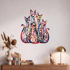 Wesiti Cat Wall Art Iron Sculpture 10.4 x 12.6 Inches Mid Century Muted - Image 3