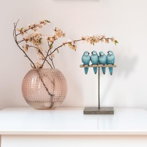 Braxio Bird Figurines Home Decor – Resin Tabletop Blue Bird Decor for Shelf Table Desk Modern Decorative Accent for Living Room Bedroom Office 5.5 x 2.5 x 9.5 Inch - Image 4