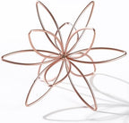 8" Metal Sphere Decor, Metal Floral Tabletop Sculpture, Abstract Tabletop Decorative Spheres for Home Decor (Rose Gold) by MOCOME