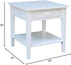 IC INTERNATIONAL CONCEPTS Spencer White Wood End Table in White - Image 3