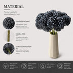 Mandy's 12pcs Artificial Dark Grey Ball Chrysanthemum Flowers - Image 4