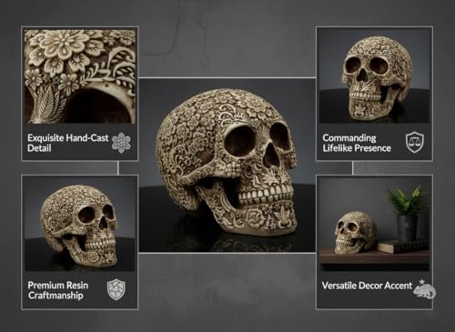 Life Size Plastic Skull - Skeleton Head Prop for Halloween Haunted House - Image 4