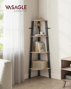 VASAGLE 4-Tier Corner Shelf Stand, Modern Ladder Shelf - Image 2