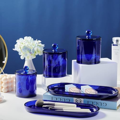 SheeChung Acrylic Vanity Tray, Bathroom Makeup Organizer Countertop, Blue - Image 5