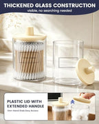 Glass Qtip Holder Dispenser - 4 Pack, Bathroom Decor and Organizer - Image 2