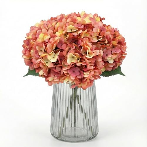 6Pcs 13" Dusty Pink Silk Hydrangea Artificial Flowers by Blooming+Paradise