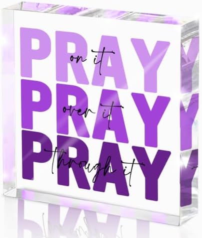 Christian for Women Office Desk Accessories, Inspirational Acrylic Sign 4x4 by MUZRUYOU
