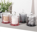 Qtip Holder Apothecary Jars with Lid, 2 Pack Thick Glass, Gray - Image 6