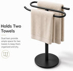 Matte Black Hand Towel Holder Stand,13 Inch Tall Free-Standing Towel Rack, SUS304 Stainless Steel Towel Bar Rack Stand, Tower Bar for Bathroom Kitchen Vanity Countertop… - Image 3