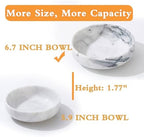 6.7" Decorative Bowl - Natural Marble Key Bowl & Centerpiece (White & Grey) - Image 2