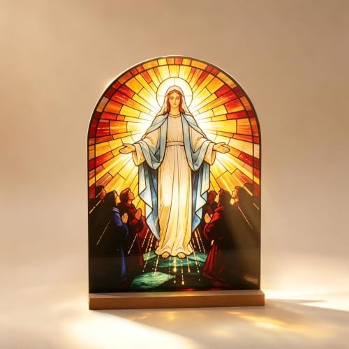 KOMI Catholic Icon Virgin Mary Stand Ornament Statue Acrylic Home Altar Decor Christian Gifts - Image 4