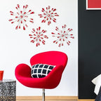 Hicarer 4 Pcs Starburst Wall Decor, Bling Metal Wall Art, Red - Image 3