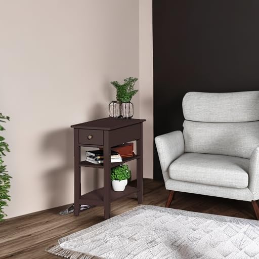 ChooChoo Narrow End Table with Charging Station, Side Table Living Room with - Image 5