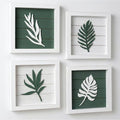 Tide and Tales 3D Green Botanical Wall Art, Framed Set of 4, Leaf Decor by TideandTales