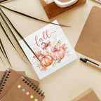 Fall Pink Bow White Orange Pumpkin Wood Box Sign Desk Decor 5X5 - Image 6