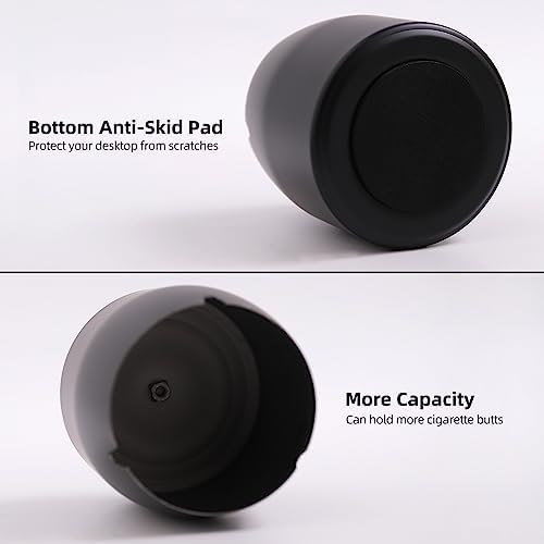 Extra Large Ashtray with Lid for Cigarette, Stainless Steel Smokeless Odorless Windproof Ash tray for Home Office Tabletop Outside Patio Outdoor Balcony(4.72''x3.93''x4.33'') - Image 3