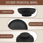 Deobath Large Resin Pedestal Decorative Bowl - Modern Handicraft Bowls for Home Decor - Fruit Bowl for Kitchen Counter - Key Bowl for Entryway Table,Matte Black - Image 7