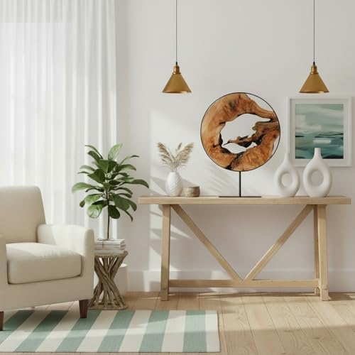 WELLAND Cedar Wood Sculpture, Natural Tabletop Decor Accent - Image 4